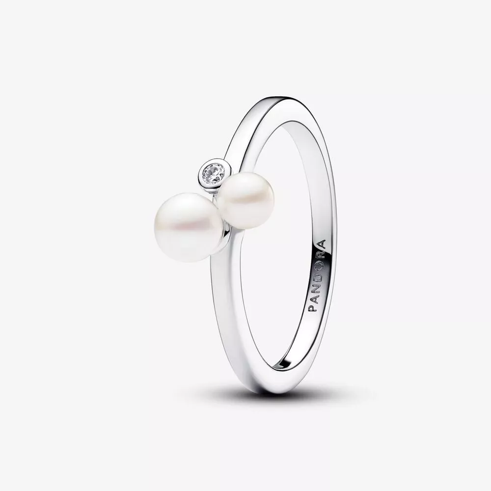 anillo pandora dúo de perlas cultivadas de agua dulce 193156c01